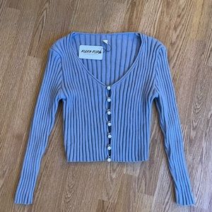 NWT Alexa Pope Blue Pearl Cardigan